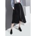 winter 2019 women cotton casual pants high waist patchwork asymmetric skirts