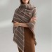 Ladies new khaki geometric big scarf autumn and winter thickening double-sided dual-use
